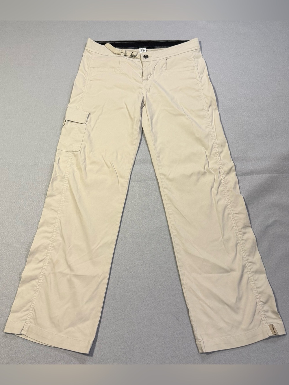PrAna Cargo Hiking Pants Women’s Size S Beige Breathe Outdoor Utility Wide Leg